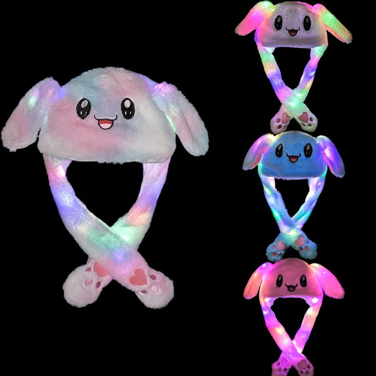 Bunny Caps: Winter Plush Ear Muffs & Ear Warmers with LED Lights..