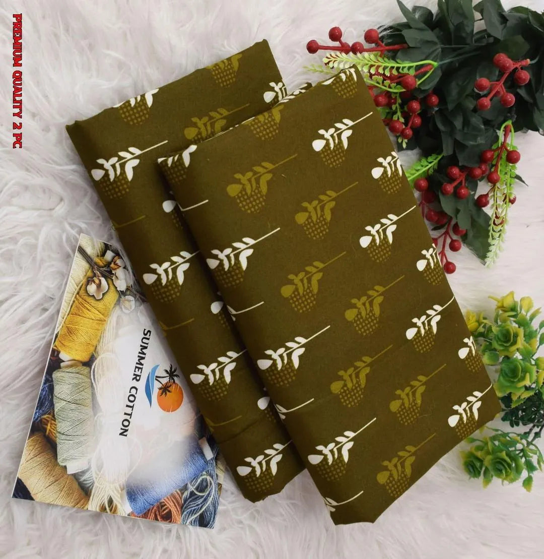 2 Pcs Women's Unstitched summer special Printed Suit..?