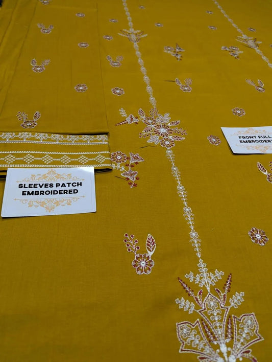 2 Pcs Women's Unstitched Embroidered Suit....?