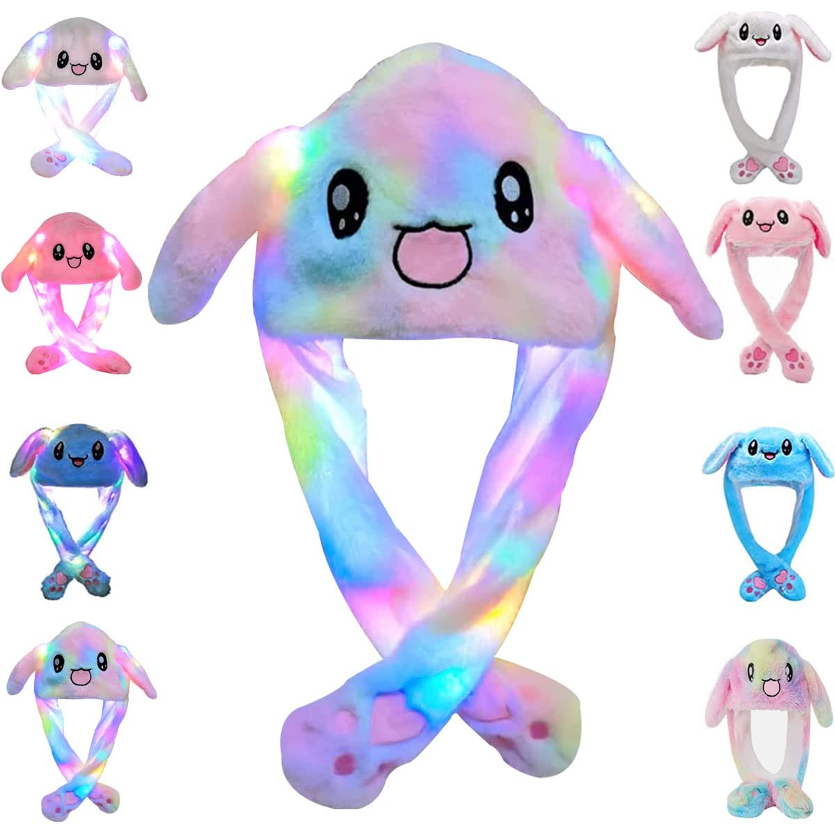 Bunny Caps: Winter Plush Ear Muffs & Ear Warmers with LED Lights..