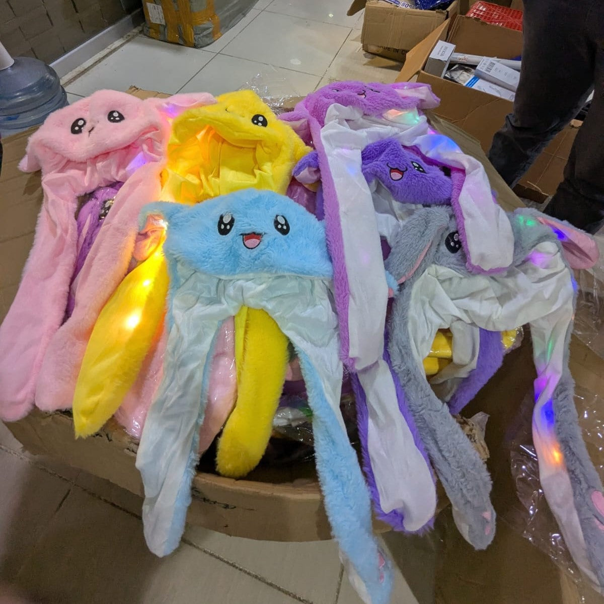 Bunny Caps: Winter Plush Ear Muffs & Ear Warmers with LED Lights..
