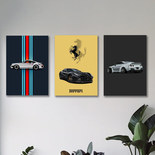3 Pcs Cars Wall Frames Set...?