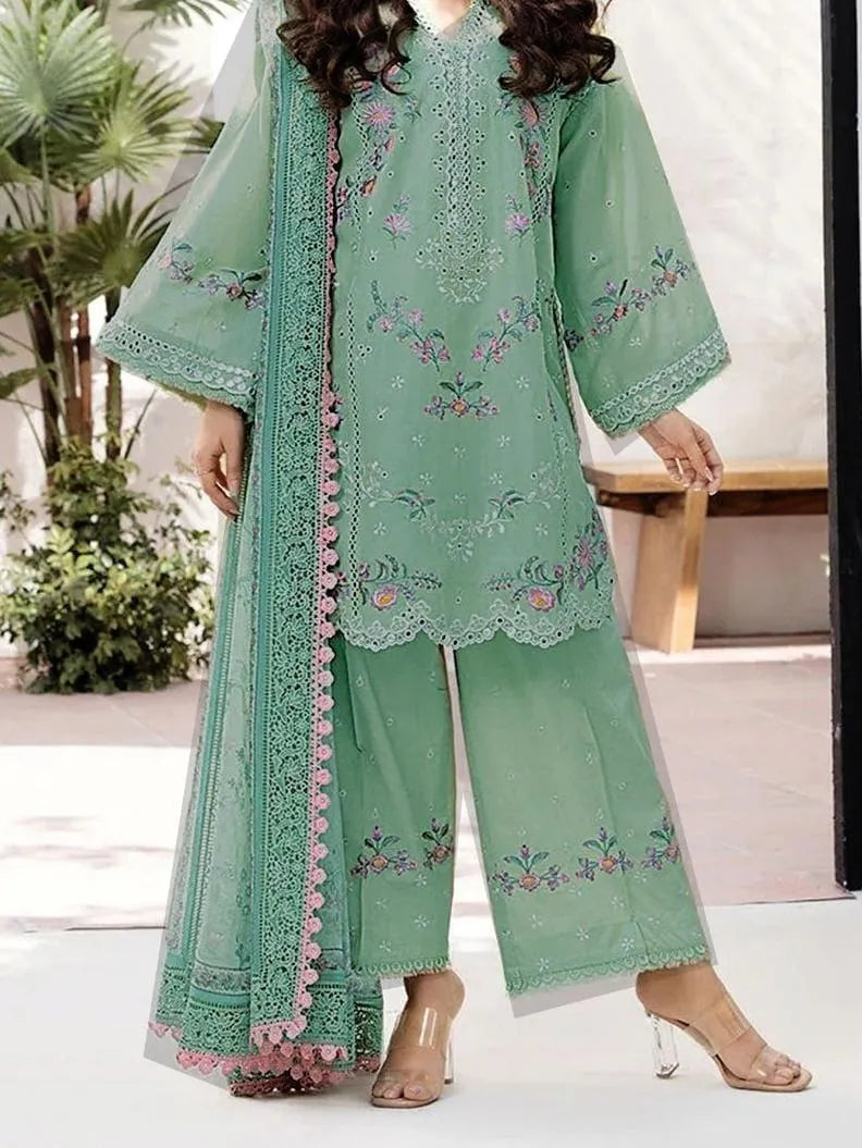 3 Pcs Women's Unstitched Embroidered Suit....?