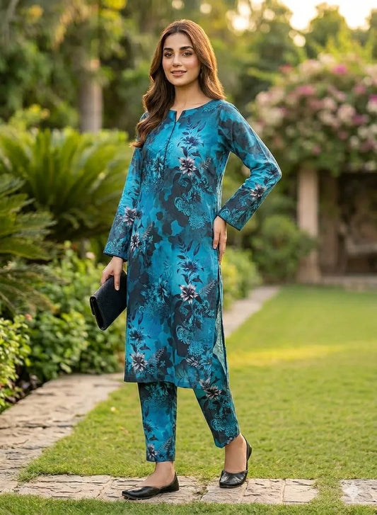 2 Pcs Women's Unstitched Printed Suit....?