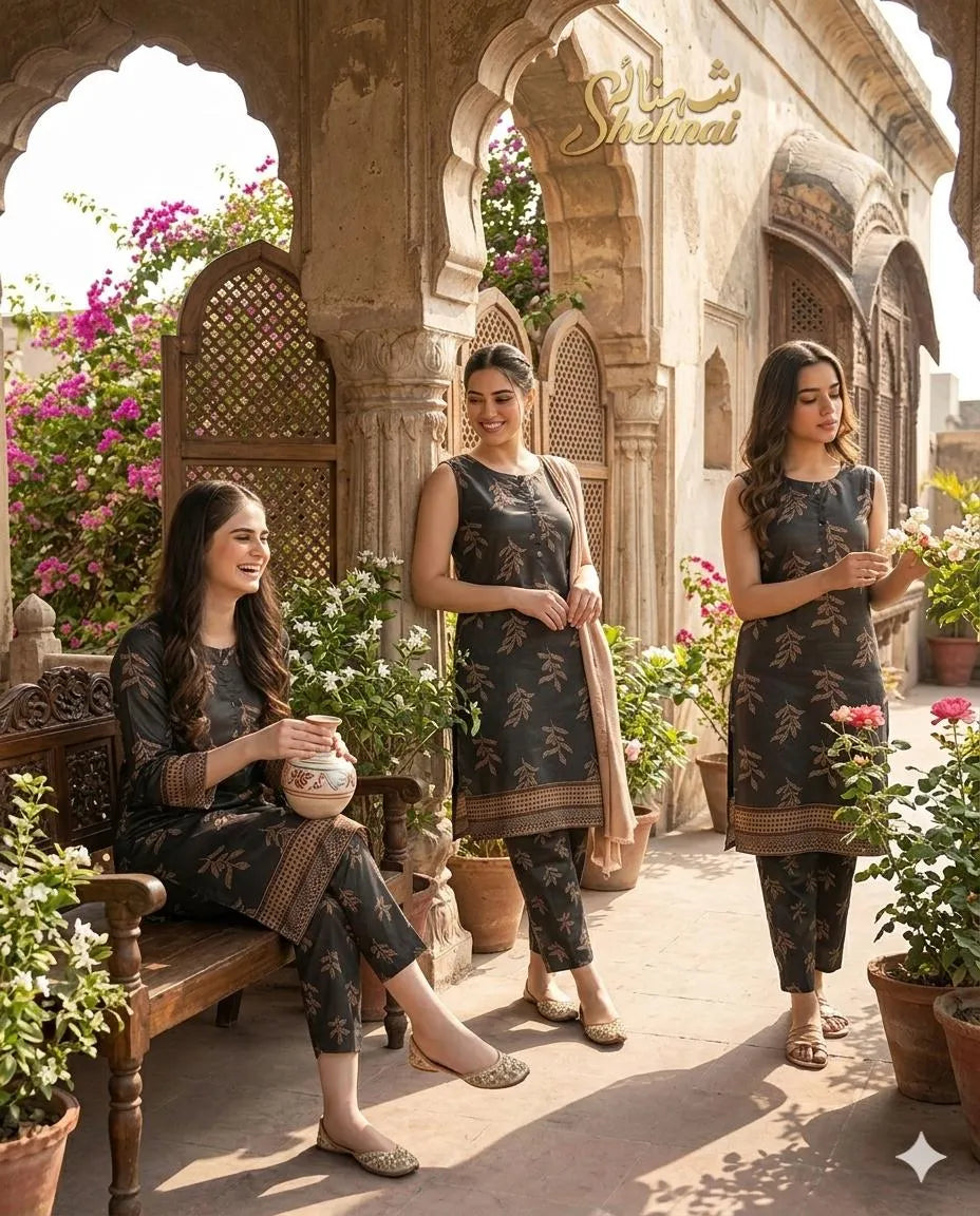 2 Pcs Women's Unstitched Printed Suit...?