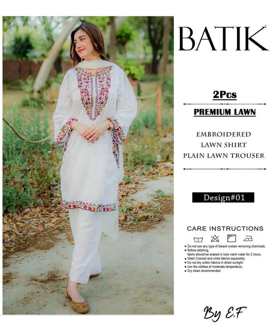 3 Pcs Women's Unstitched Embroidered Suit....?
