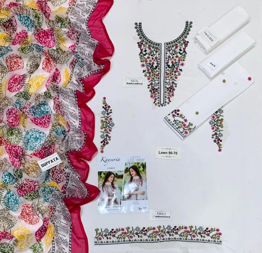 3 Pcs Women's Unstitched Embroidered Suit....?