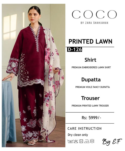 3 Pcs Women's Unstitched Embroidered Suit...?